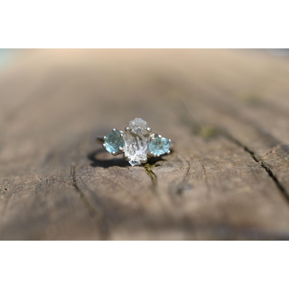 Raw Lake County Diamond Engagement Ring